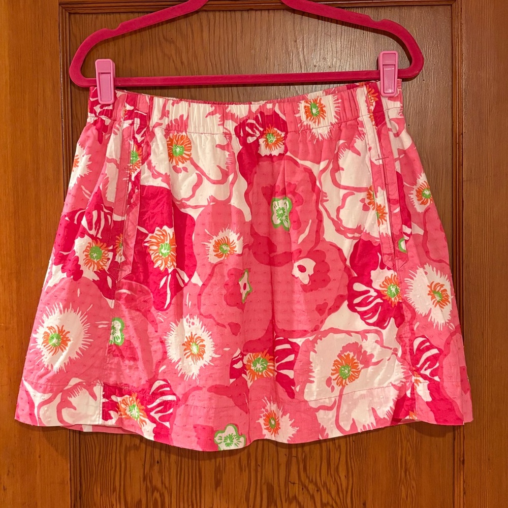 Lilly Pulitzer Pink Floral Mini Skirt